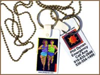 Neck chain with personalized emergency i.d. tags